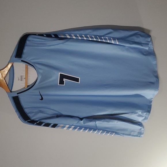Nike top women's size large L light blue black white grey activewear unified - Picture 1 of 12
